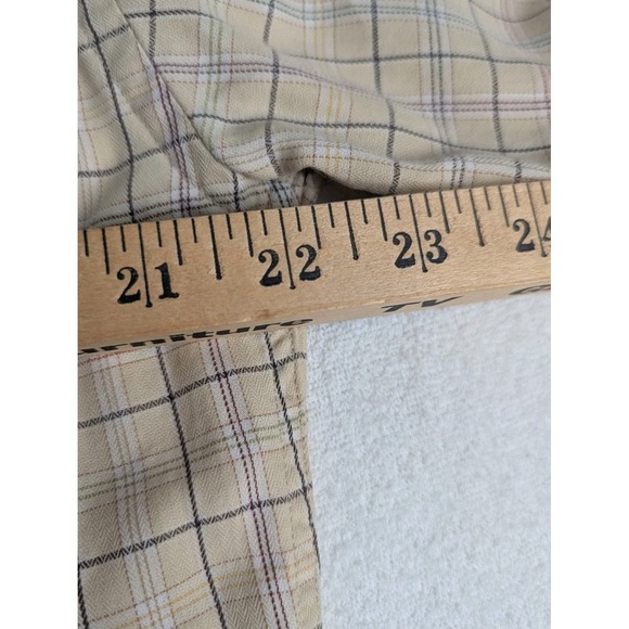 Alex Cannon Mens Button-Down Shirt Long Sleeve Beige, Blue RustPlaid 100% Cotton - Picture 5 of 7